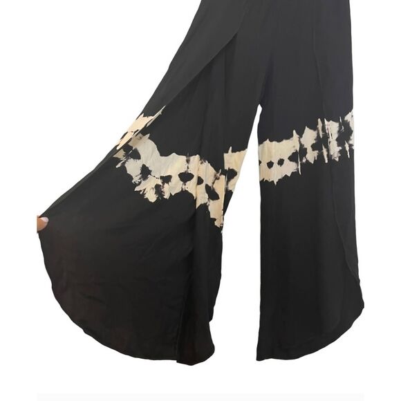 Young Fabulous & Broke Black Tie Die Split Wide Leg Pants Size Small - Picture 3 of 12